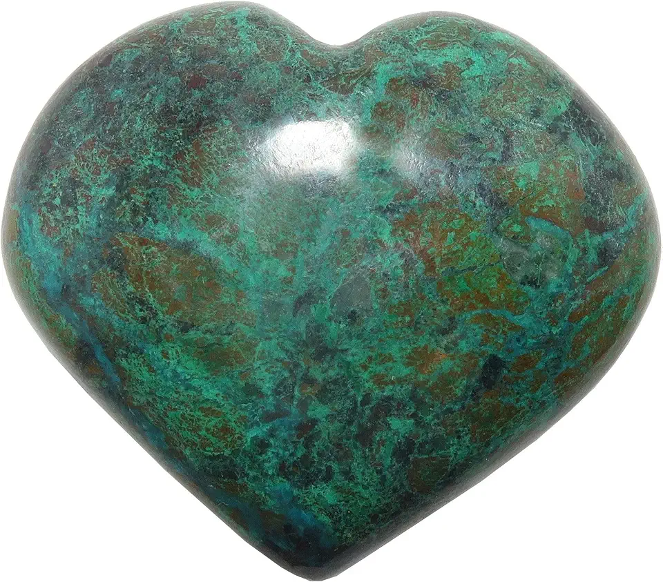 Chrysocolla Heart Blue Green Stone Love 1.75-2.0 inch - Kansas Nuitrition - HNZSDS