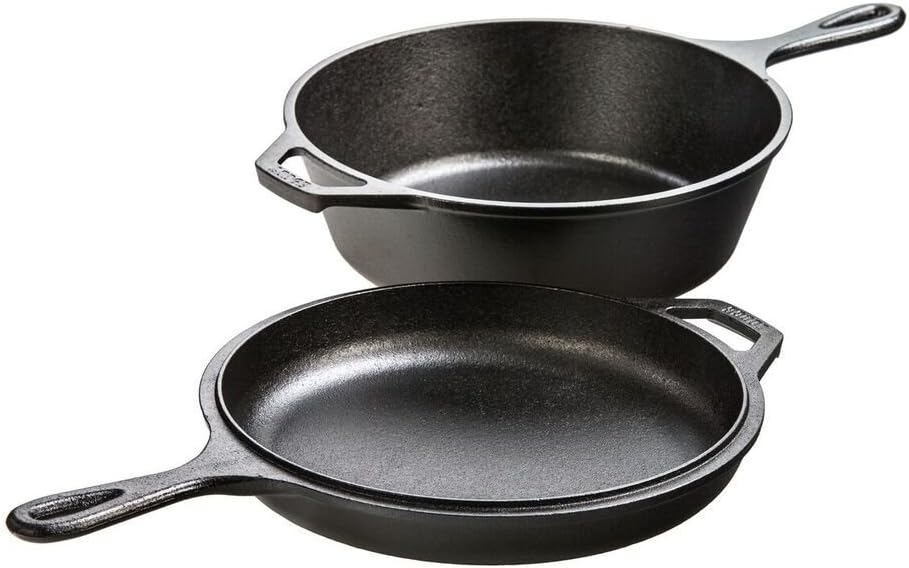 Lodge Combo Cooker Cast Iron, 10.25", Black