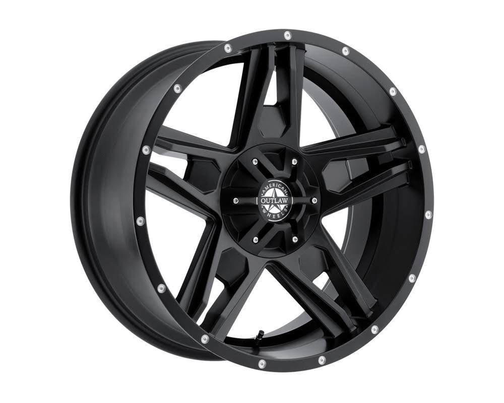 American Outlaw Wheels 124-7884B Lonestar Satin Black Wheel 17x8.5 6x139.7 -10