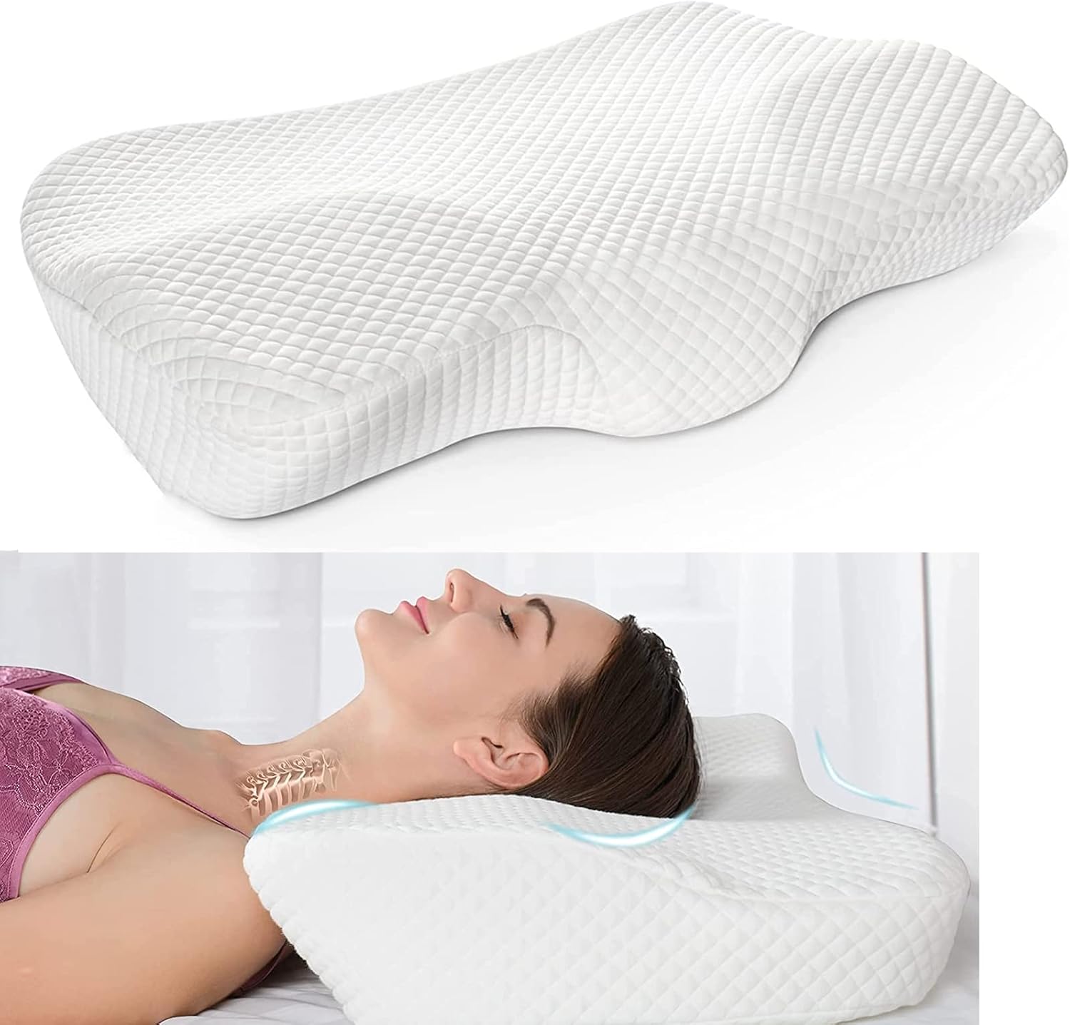 Cervical Contour Pillow for Neck and Shoulder Pain Relief