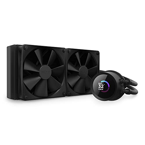 NZXT Kraken 240 RGB - 240mm AIO CPU Liquid Cooler - RL-KR240-B1 - Customizable 1.54" Square LCD Display for Images, Performance Metrics