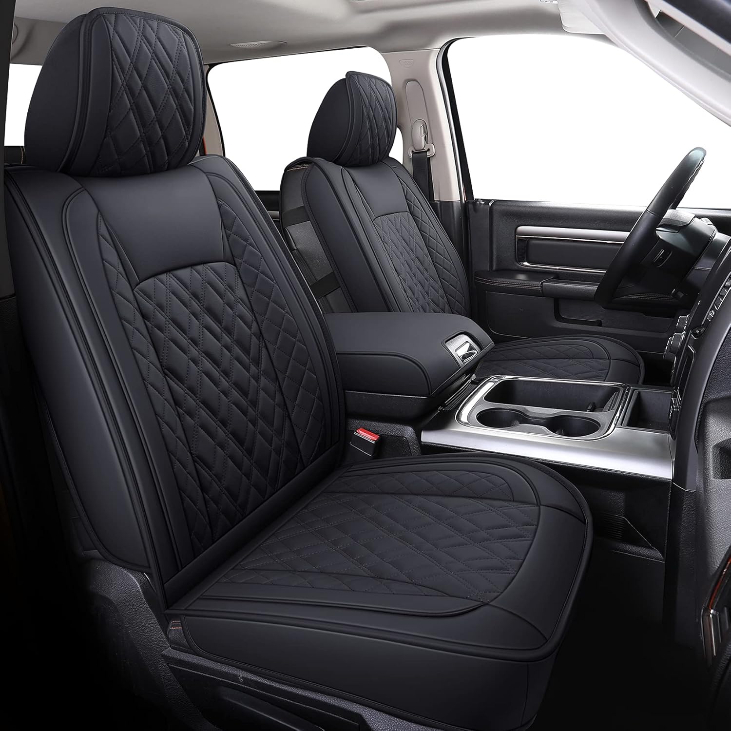 3A-DHG Ram 1500 Seat Covers Front and Back, Also Fit for Most of The 2006- 2020 Ram 2500 3500 Crew Cab& Quad Cab Truck
