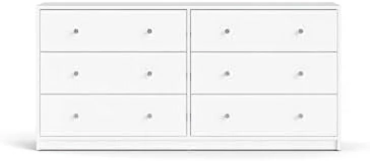 SQVGYU Portland 6 Drawer Double Dresser  White - Curated Treasures Market