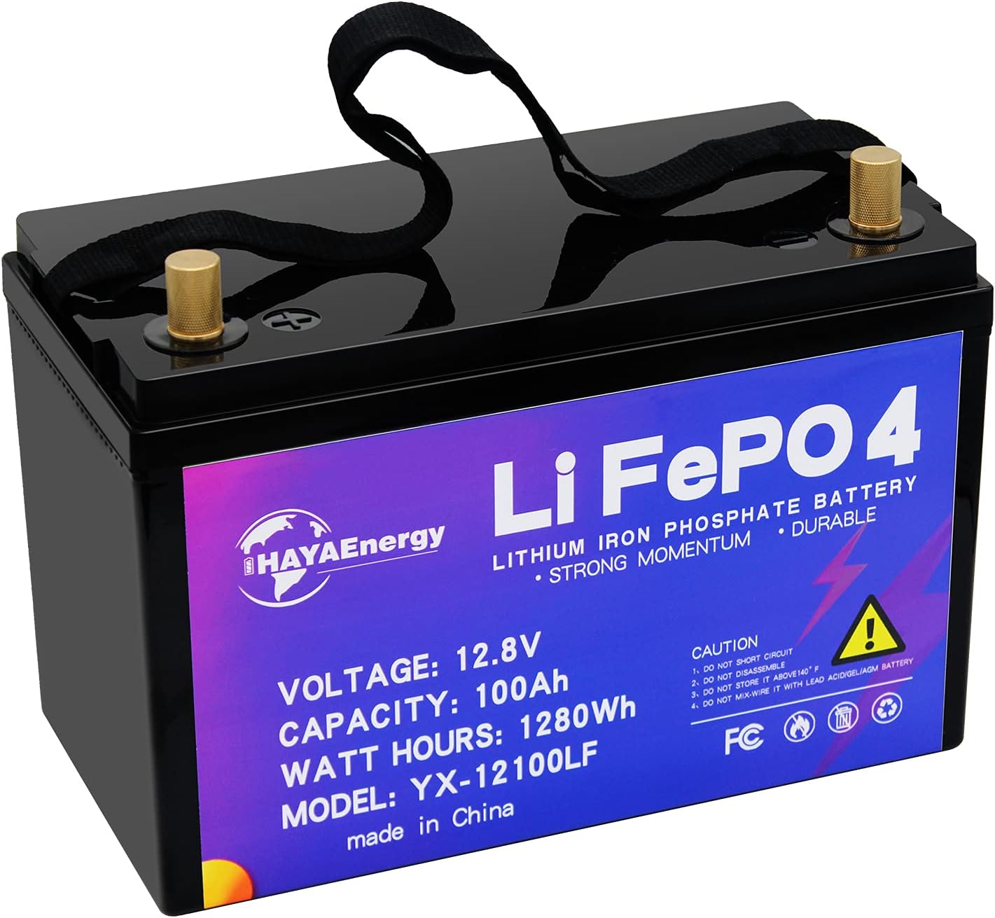 12V 100Ah Deep Cycle LiFePO4 Battery - Lithium Iron Phosphate Battery Built-in 100A BMS and 7000+ Cycles,can Support 1280W LiFePO4 Battery for RV