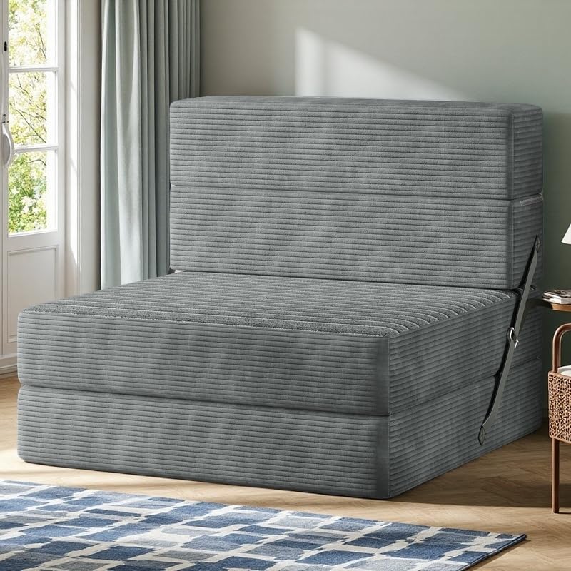 YITAHOME Convertible Folding Sofa Bed, Corduroy Fabric Fold Out Chair Bed