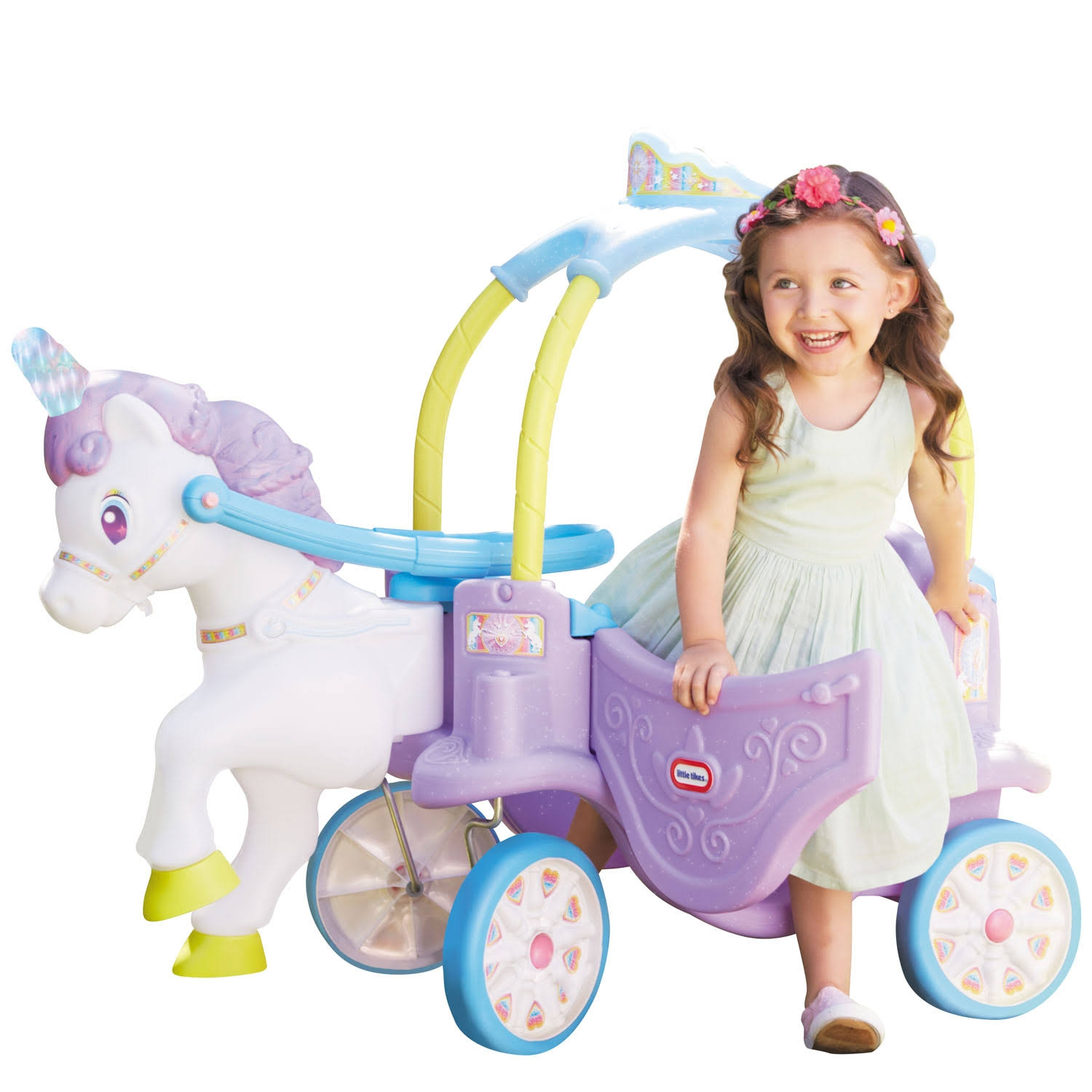 Little Tikes Girls' Magical Unicorn Carriage Ride-On Toy