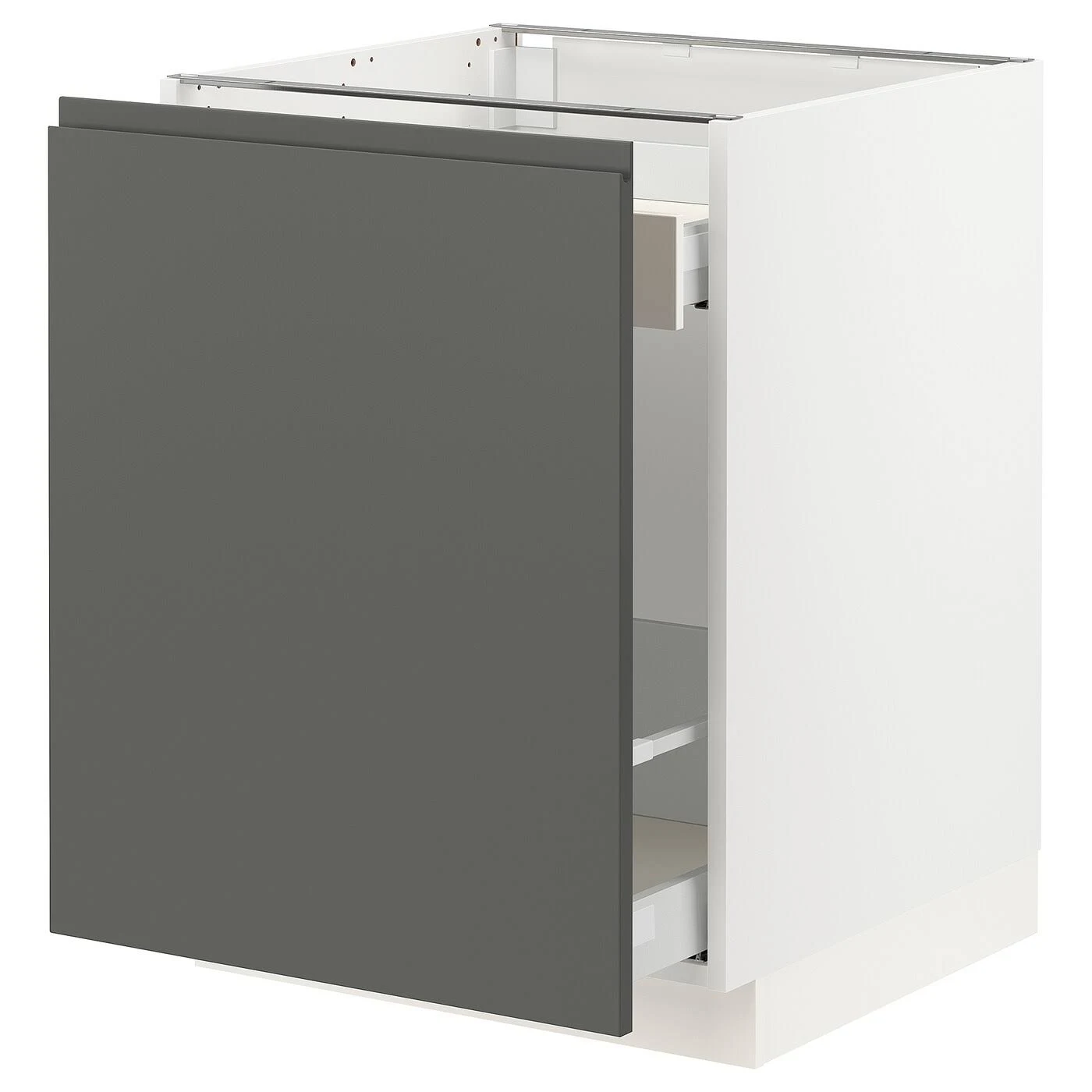 IKEA - SEKTION Base Cabinet with Pull-Out Storage, White Maximera/Voxtorp Dark Gray, 24x24x30 89307030