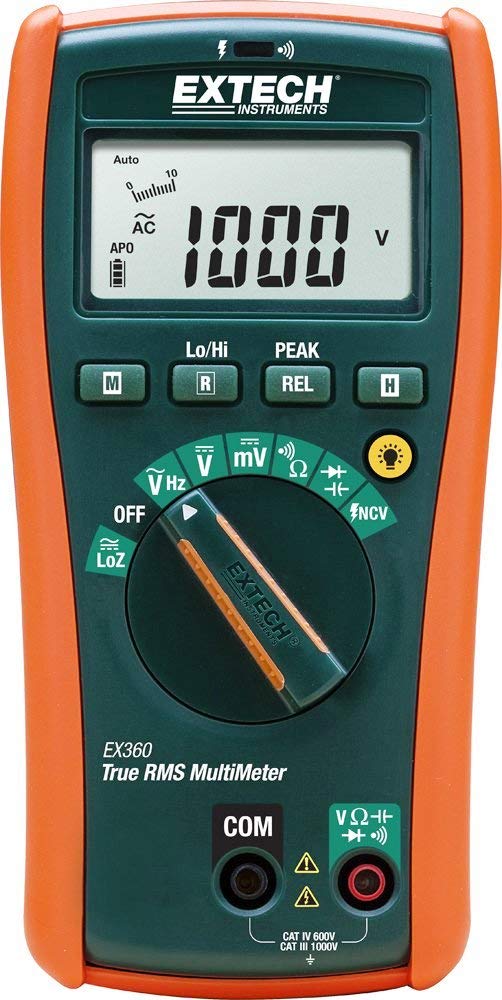 Extech EX360 Electrical MultiMeter with Non-Contact Voltage Detector