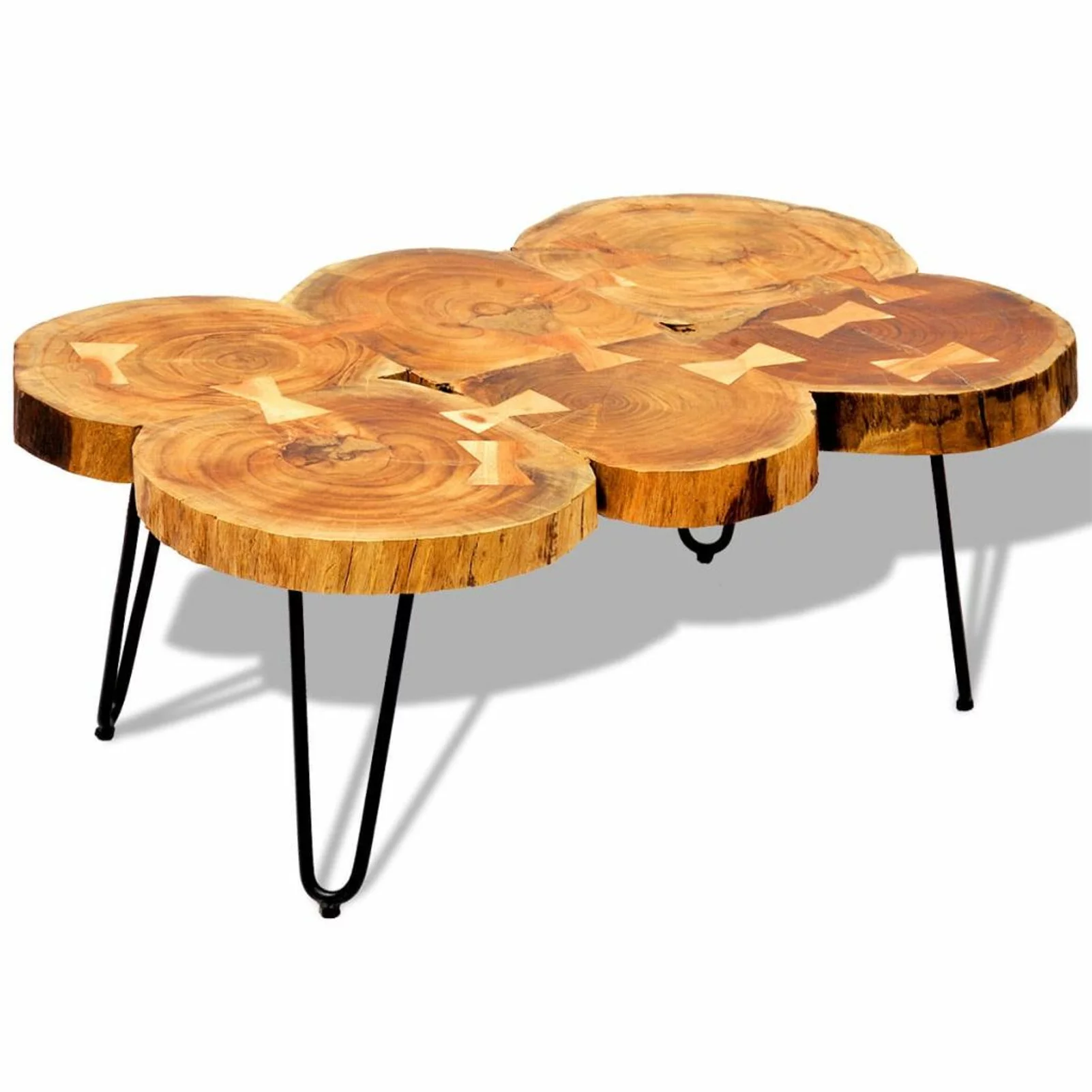 ikayaa Coffee Table 13.8" 6 Trunks Solid Sheesham Wood