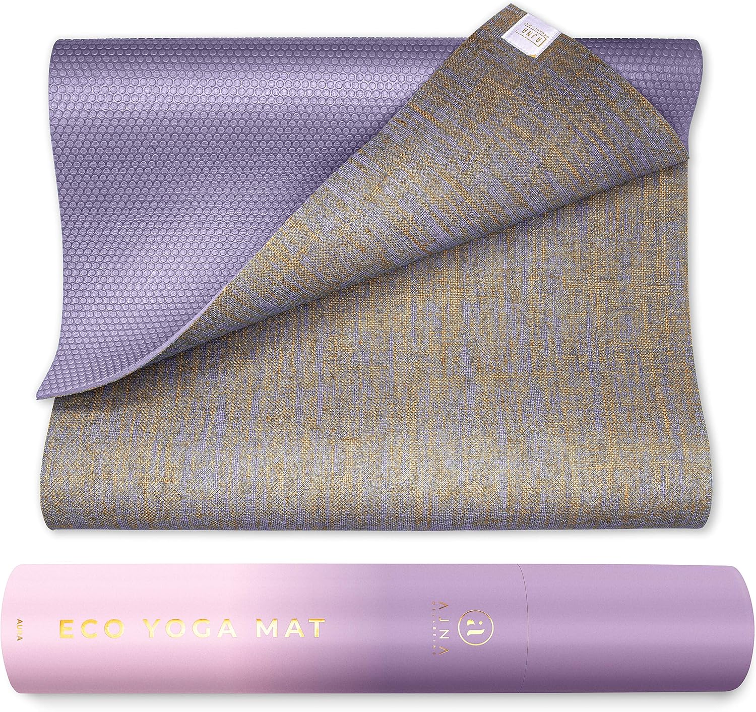 Ajna Organic Yoga Mat - Natural Jute Yoga Mats - Large Non Slip Eco Friendly Yoga Mats with Carrying Strap - Reversible Jute PER