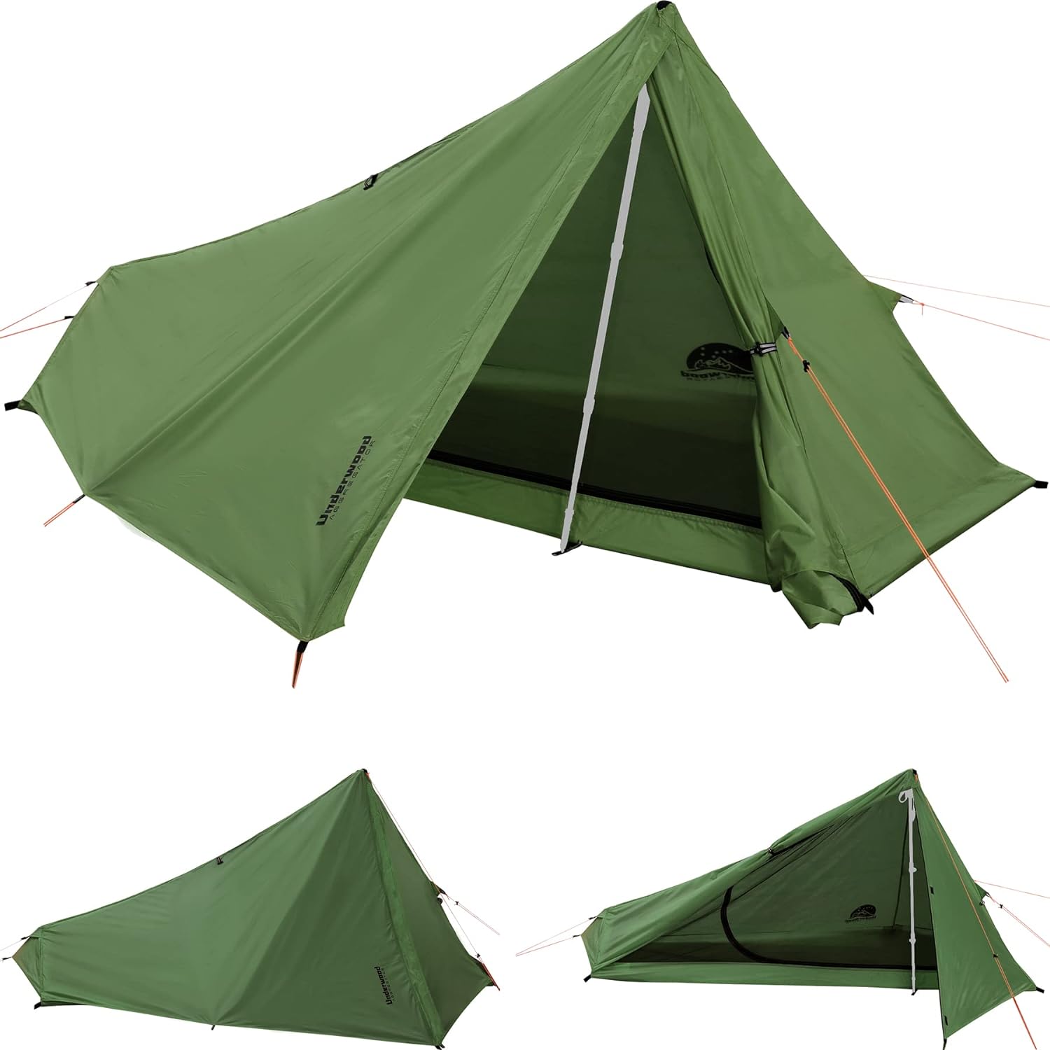 1 Person and 2 Person Trekking Pole Tent for Backpacking, Ultralight Backpacking Tent, Waterproof Hiking Tent for Camping