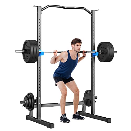BEKING Power Rack Squat Rack Cage with Pull Up Bar,Adjustable Power Cage Exercise Squat Stand with Barbell Rack Weight Plate Storage