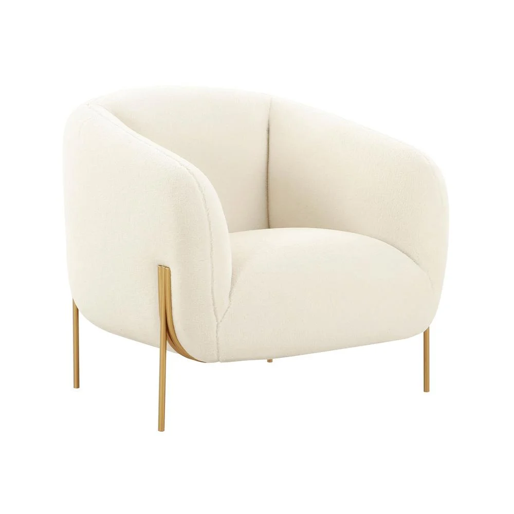 TOV Furniture Kandra Cream Shearling Accent Chair - Curated Treasures Market
