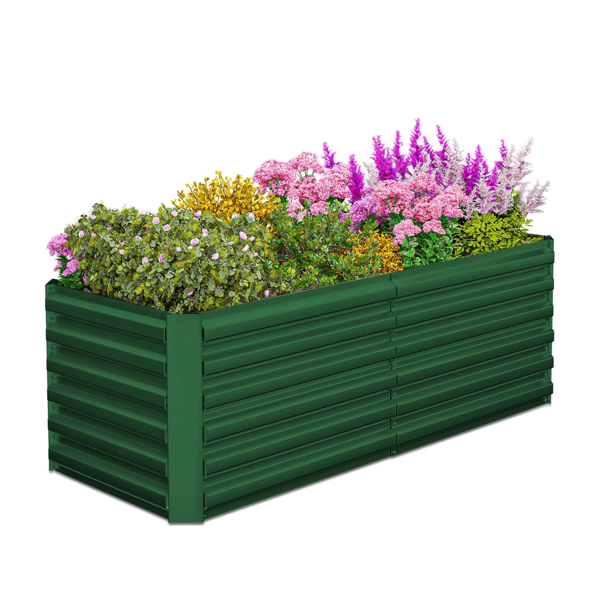 Outdoor Metal Raised Garden Bed,8x4x2ft Planter Box for Vegetables,Flowers,Herbs w/478 Gallon Capacity, Green - Curated Treasures Market