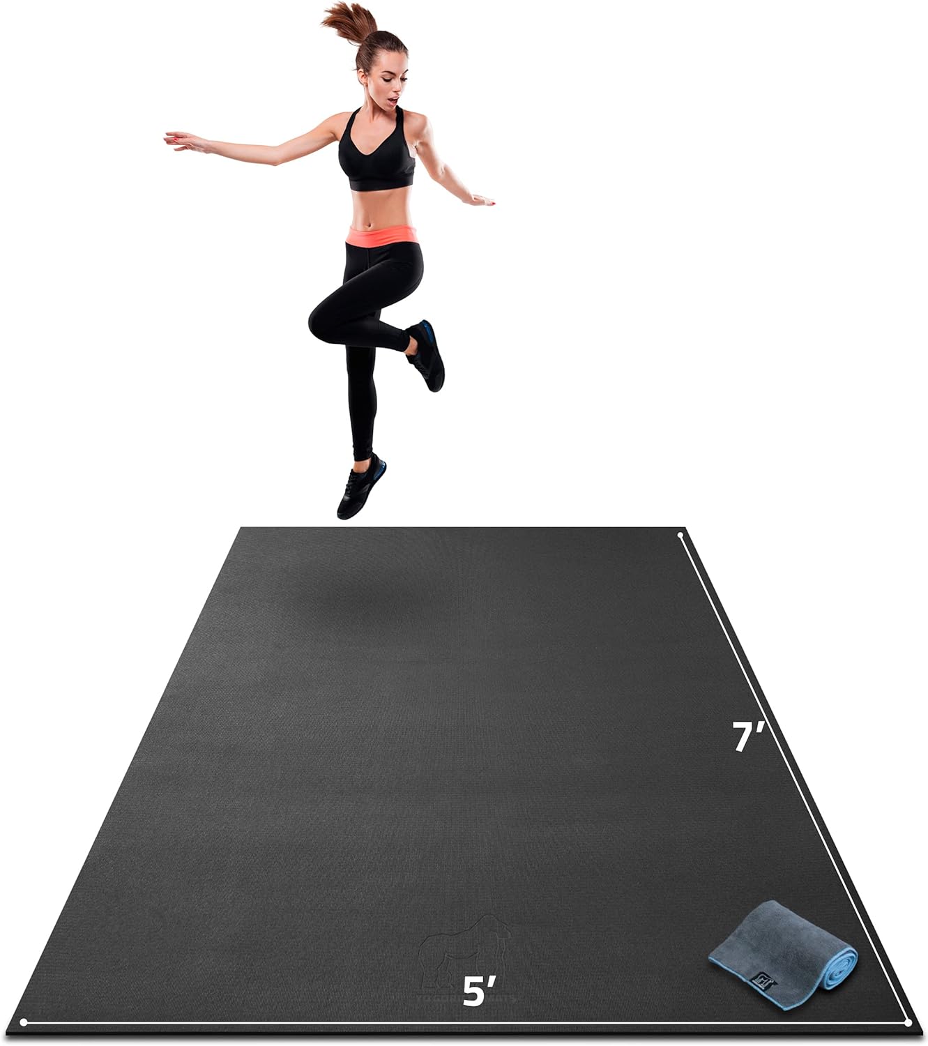 Gorilla Mats Premium Large Exercise Mat – 7' x 5' x 1/4 Ultra Durable, Non-Slip