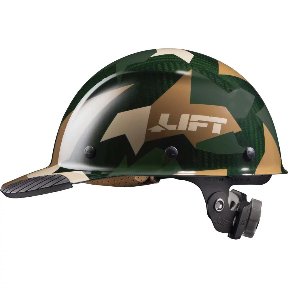 Lift Safety Hard Hat Dax Jungle Camo Carbon Fiber Cap Style - Curated Treasures Market