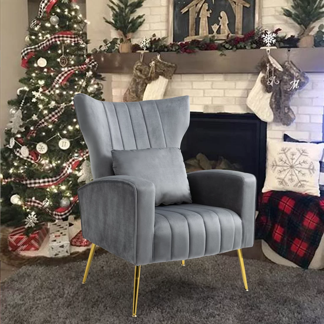 Accent Chair,Velvet Chair Room Chair Furniture for Living Room Comfy Chair for Bedroom Reading Chair Sofa Set Armchair