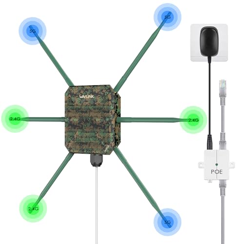 WAVLINK AX3000 WiFi 6 Outdoor WiFi Extender with PoE, 2025 New Model Dual Band 2.4G+5G Long Range Outdoor Wireless Repeater
