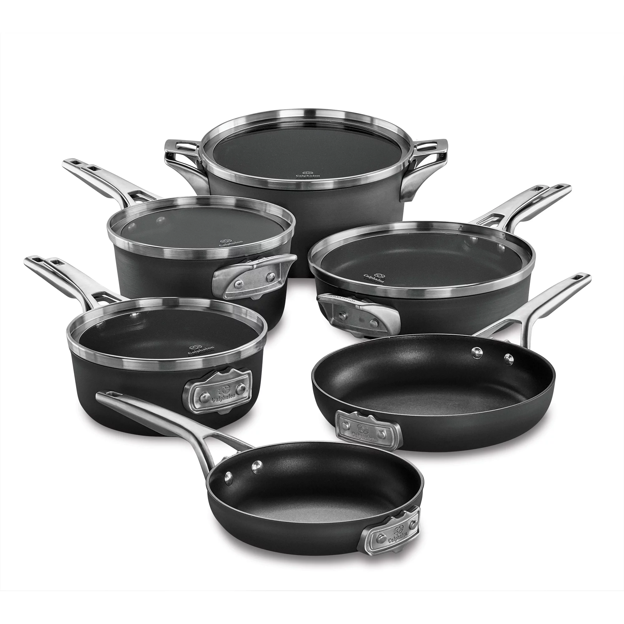Calphalon Premier Space-Saving MineralShield Nonstick Cookware, 10-Piece Pots and Pans Set - Radiant Selections