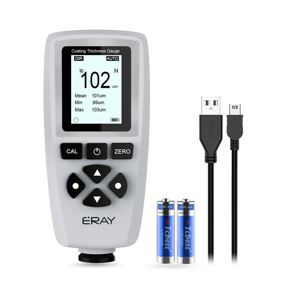 Paint Coating Thickness Gauge, ERAY Digital Depth Mil Thickness Meter with Backlight LCD Display for Car Automotive