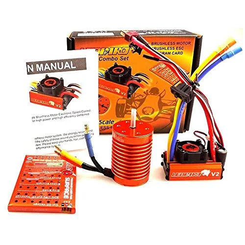 Leopard 1/10 Combo, 60A V2 ESC with 3300KV 12T Brushless Motor, Includes Program Card