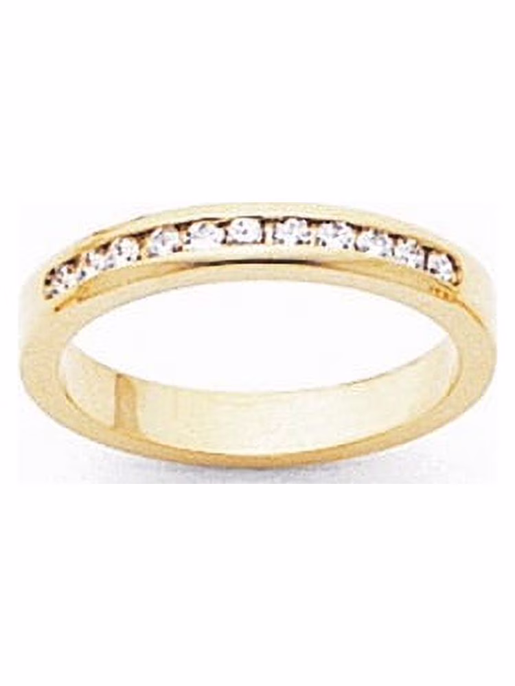 14k Yellow Gold Fine Brilliant Diamond Channel Band