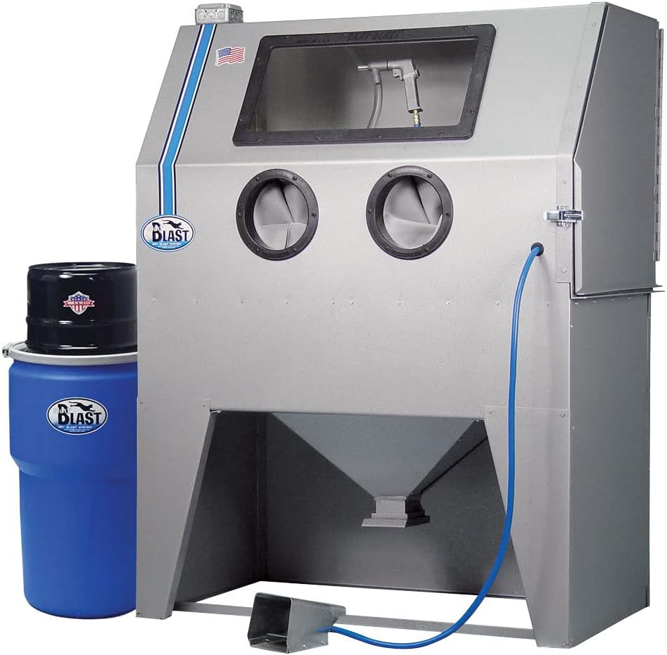 Skat Blast TP Tools&reg; USA 2846 Sandblast Sandblasting Cabinet with HEPA Vacuum, 46" W x 28" D x 28" H Work Area, Made in USA