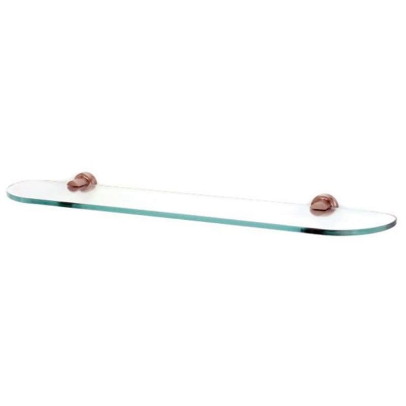 Alno A8750-24-SN: 24x22 Infinity Glass Shelf w/Brackets - Satin Nickel