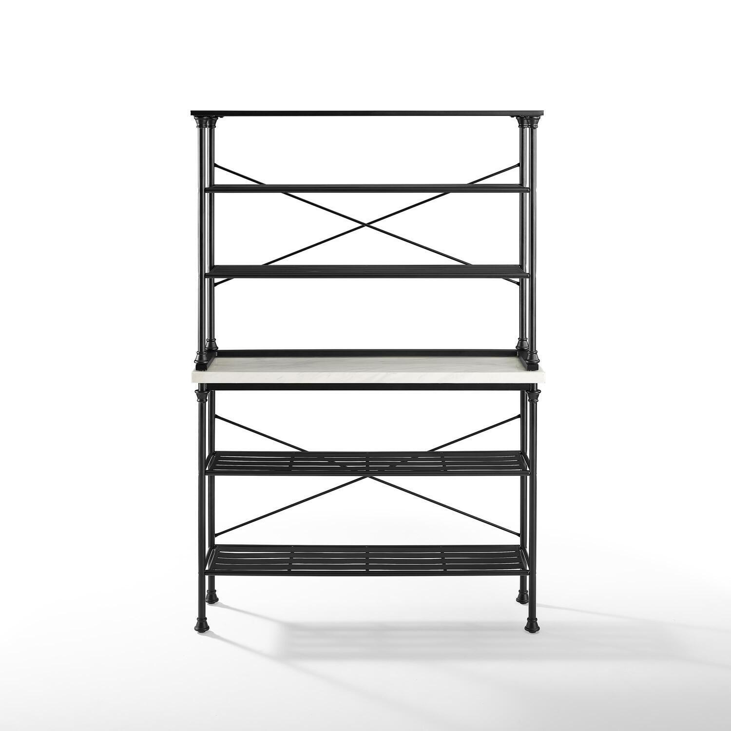 HomeStock Retro Renaissance Baker's Rack Matte Black - Console & Hutch