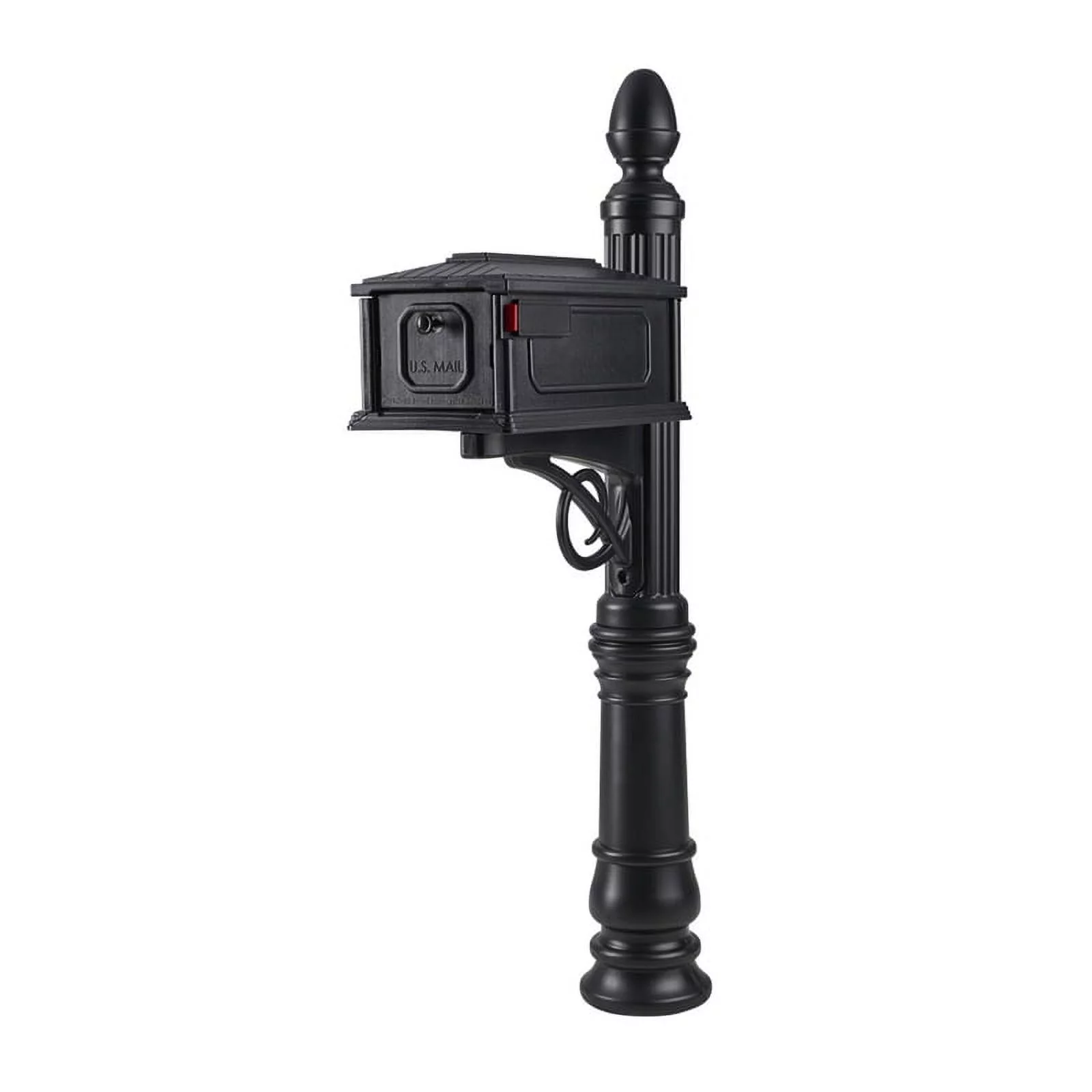 Architectural Mailboxes Stratford All-in-One, Medium, Plastic, Mailbox & Post Combo, Black, SC000B01