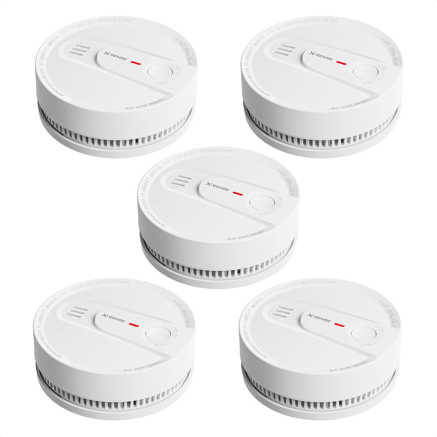 X-Sense Smoke Detector Alarm, 10-Year Lithium Battery Life Fire Alarm with LED Indicator, SD2L0AX, Pack of 5 Pack of 2