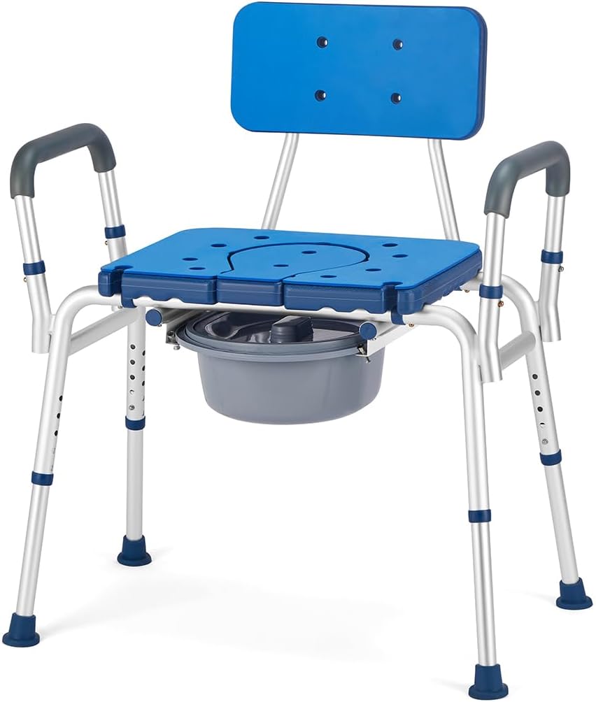 GreenChief 3 in 1 Bariatric Bedside Commode 700LBS, Heavy Duty Commode Chair with Extra Wide Seat Opening