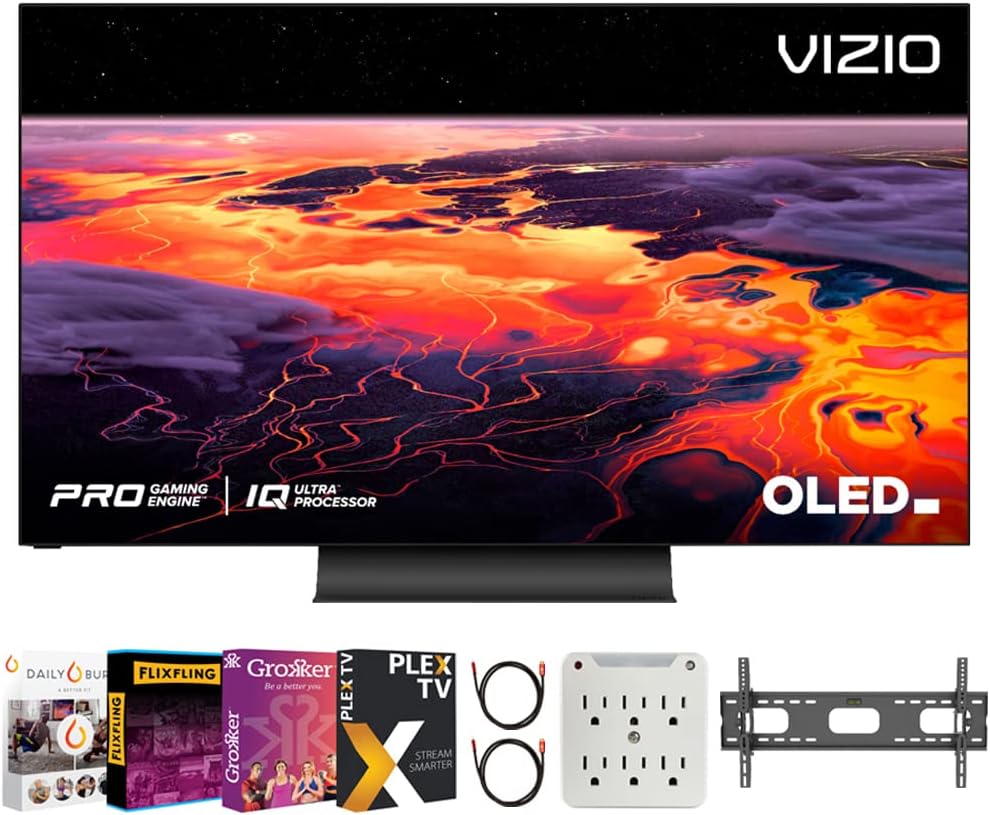 Vizio OLED65-H1 65 Class OLED Premium 4K UHD HDR SmartCast TV Bundle with Premiere Movies Streaming 2020 + 37-100 Inch TV Wall Mount + 6-Outlet Surge