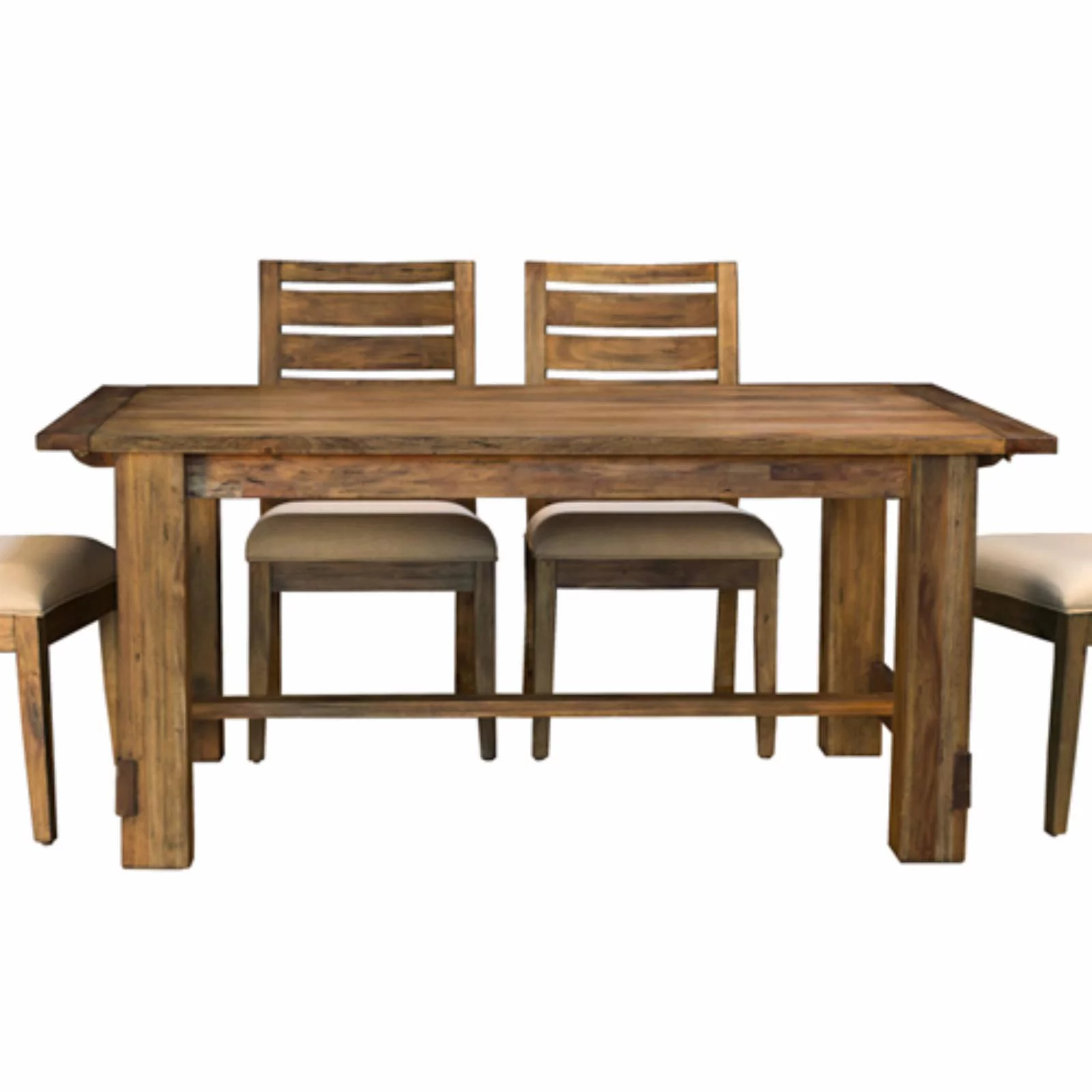 A-America Anacortes 69" Solid Wood Trestle Table with Extension Leaf in Mahogany