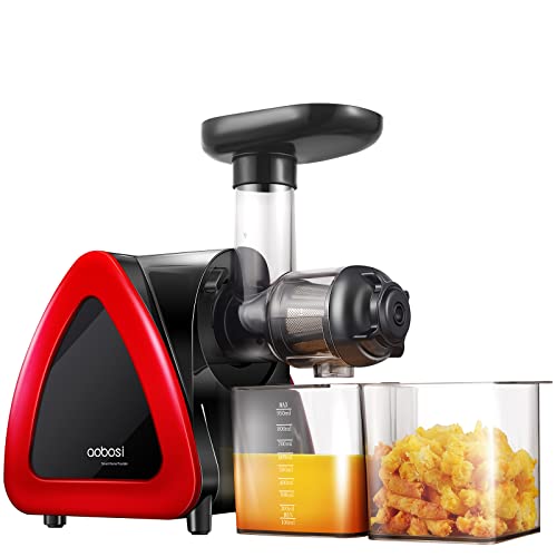 Juicer Machine, Aobosi Slow Masticating Juicer, Cold Press Juicer Machines with Reverse Function, Quiet Motor