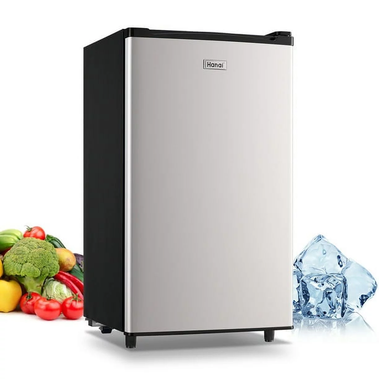 WANAI Mini Refrigerator 3.2 Cu.Ft, Single Door, Adjustable Removable Shelves Refrigerator Suitable For Dorm,Office