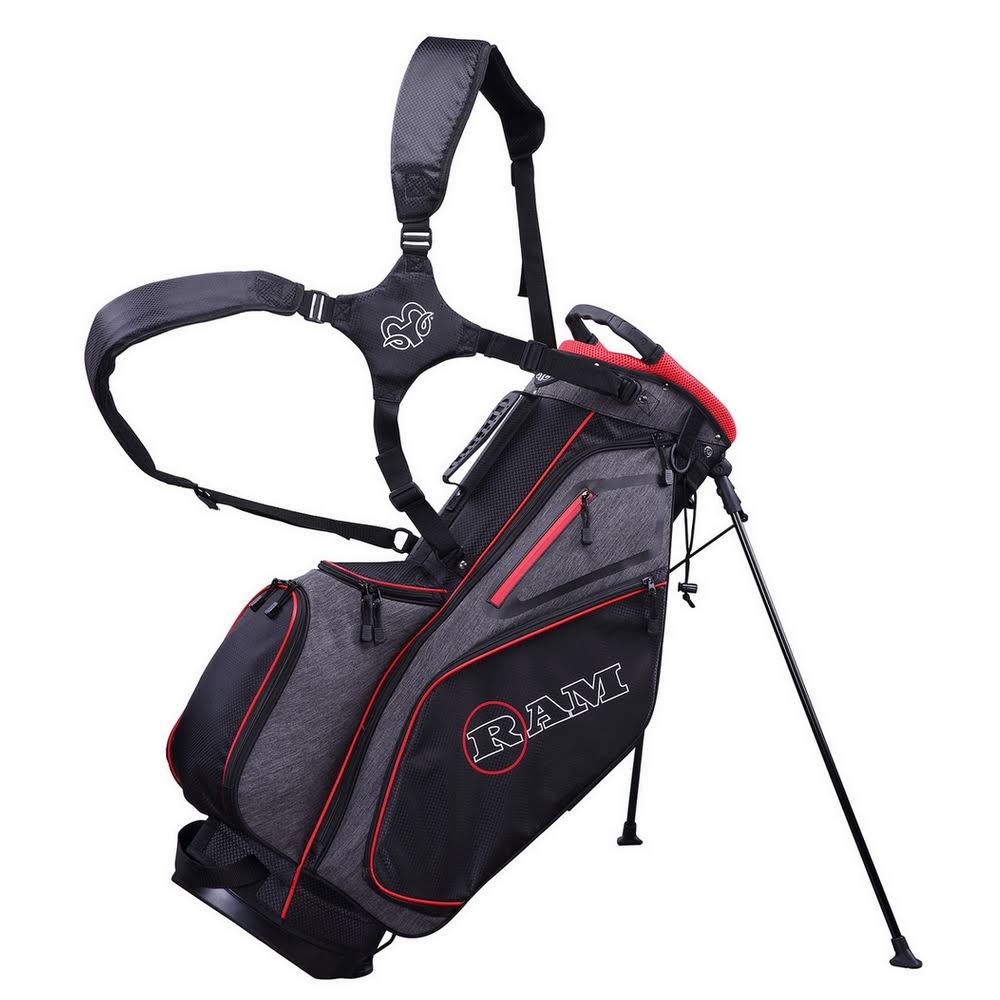 Ram Golf Premium Tour Stand/Carry Bag Black/Red