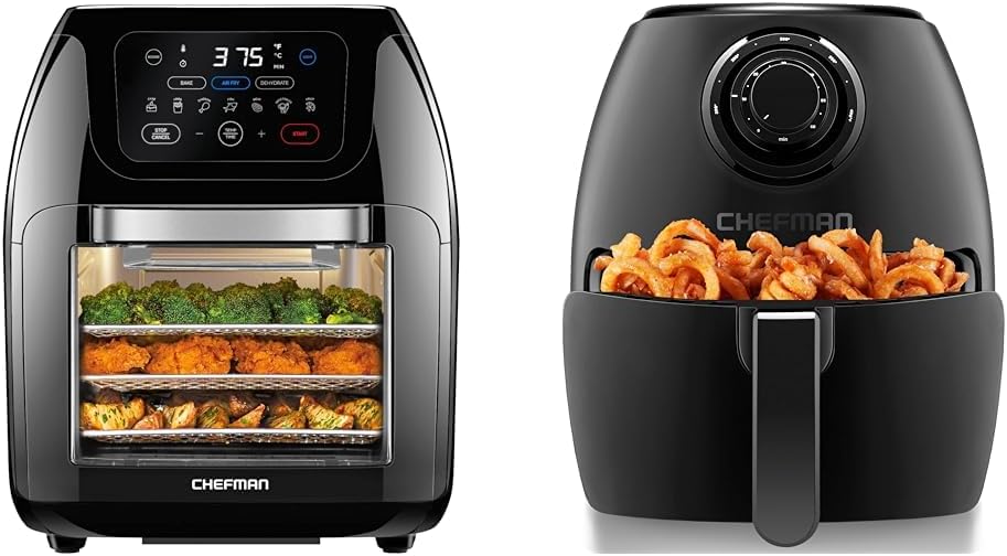 CHEFMAN Air Fryers with Rotisserie, Dehydrator, 10L and 3.6Qt Capacities