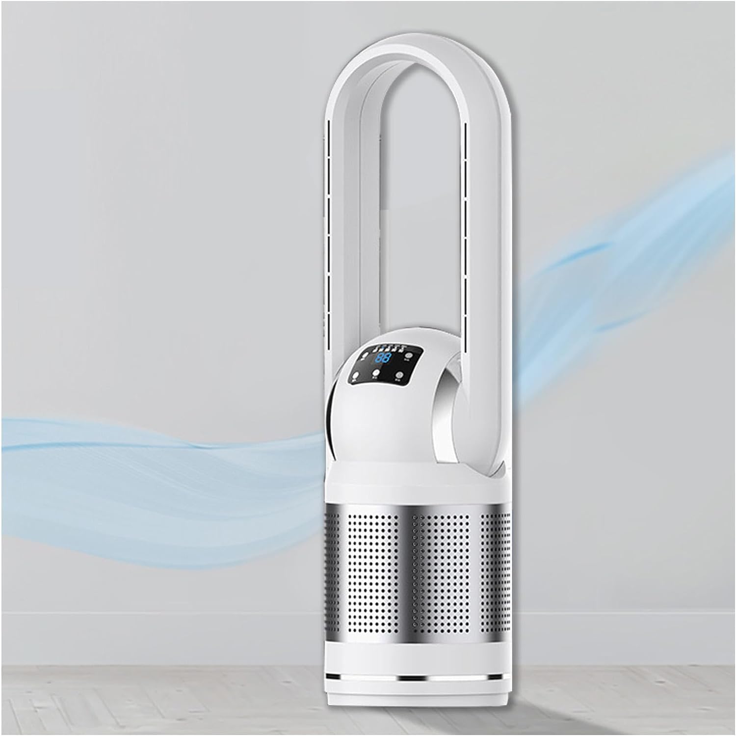 Bladeless Fan Air Purifier with Hepa Filter 99.97% Tower Fans Oscillating Quiet with Remote Heater And Fan Combo, for Bedroom, Kitchen, Office