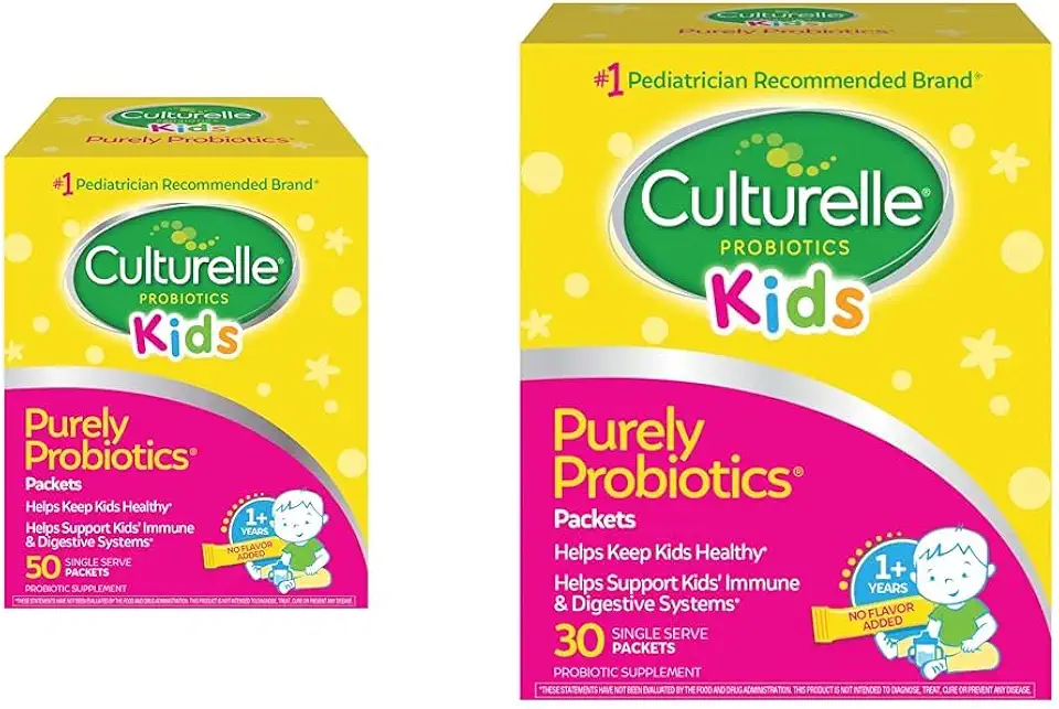 Culturelle Kids Probiotics Daily Packets Digestive & Immune Support, Pediatrician Recommended #1 Brand, 50 Count & 30 Count - Kansas Nuitrition