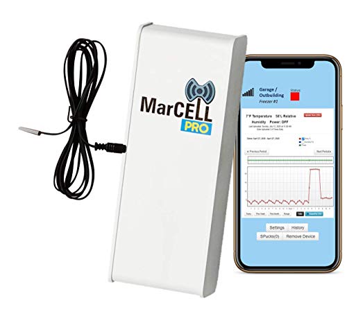 MarCELL PRO - Professional Level Remote Temperature, Humidity & Power - No WiFi Needed - RV, Network Room, Freezer, Home