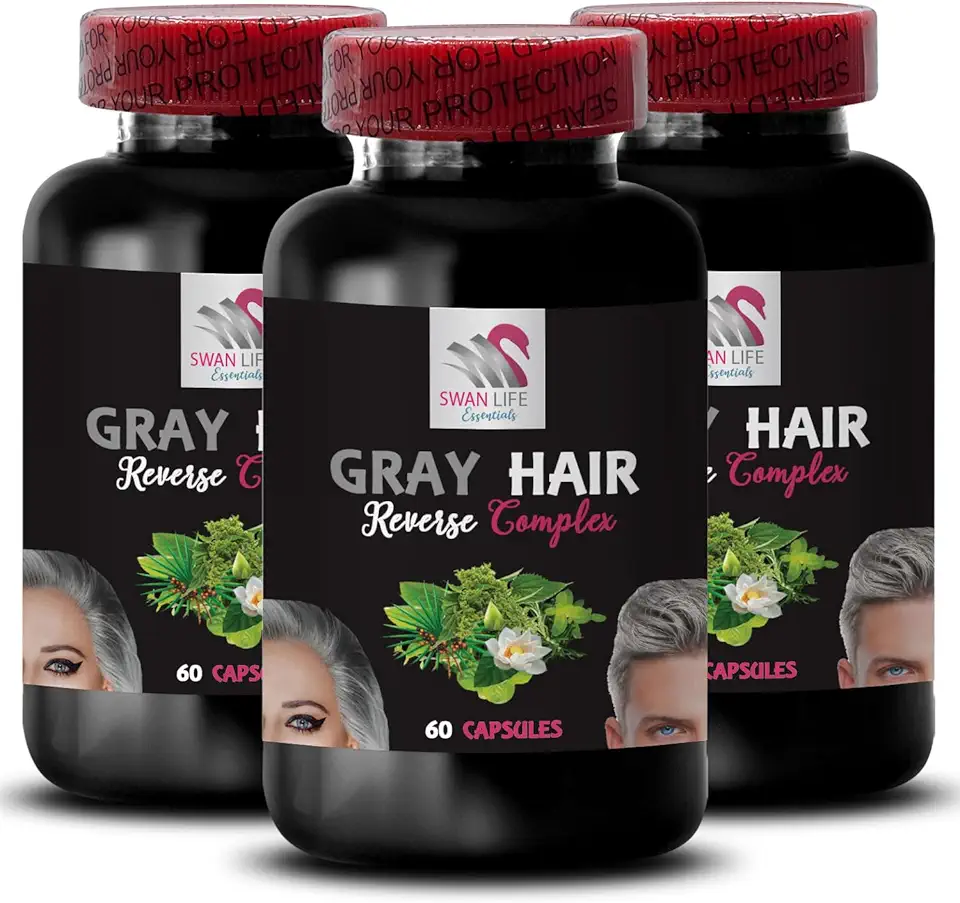 Biotin - GRAY HAIR REVERSE - Color vitality, Radiant hair, Fresh tone, Hair transformation, Age-defying hair, Glossy hair, Hair revitalizer