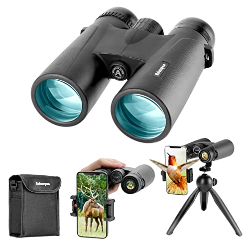 Adorrgon 12x42 HD Binoculars for Adults High Powered with Phone Adapter, Tripod and Tripod Adapter