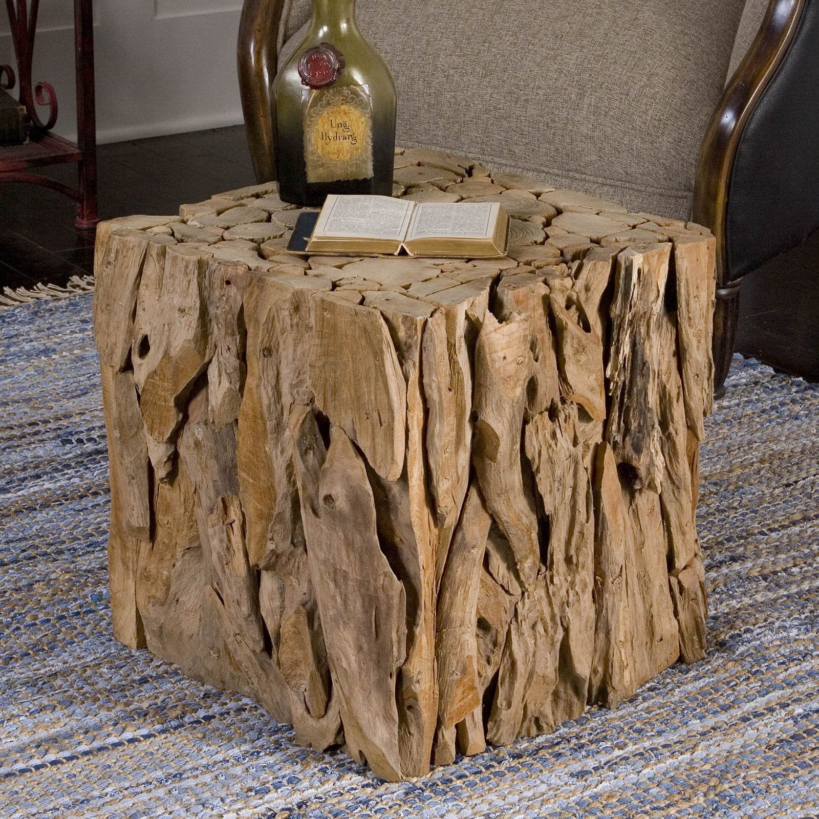 25592-Uttermost-Teak Root - 18.5 inch Bunching Cube Table