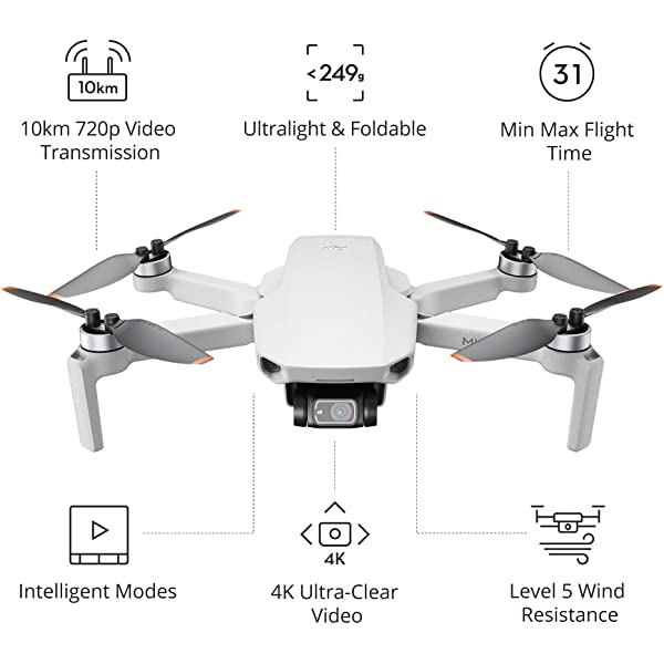DJI Mini 2 &ndash; Ultralight and Foldable Drone Quadcopter, 3-Axis Gimbal with 4K Camera, 12MP Photo, 31 Mins Flight Time