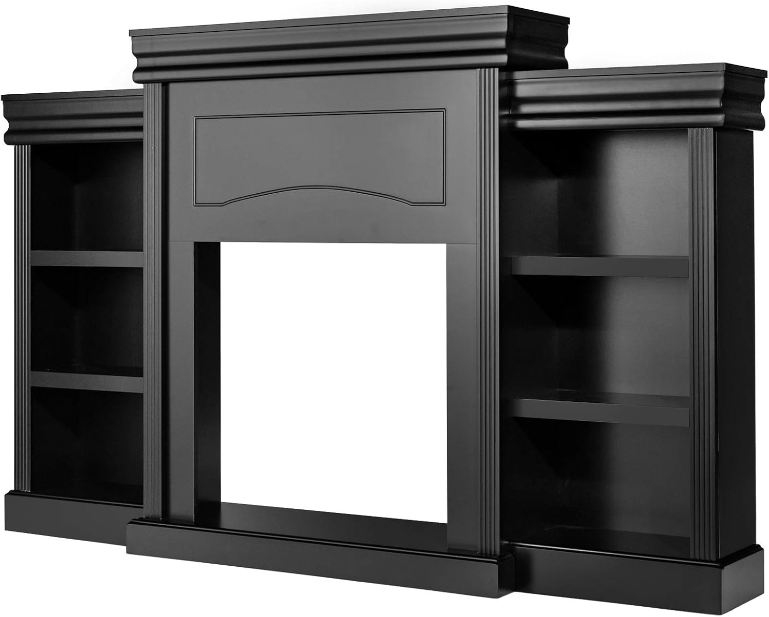 Tangkula 70 Inches Freestanding Mantel Stand, Modern Media Fireplace Cabinet for Living Room Bedroom