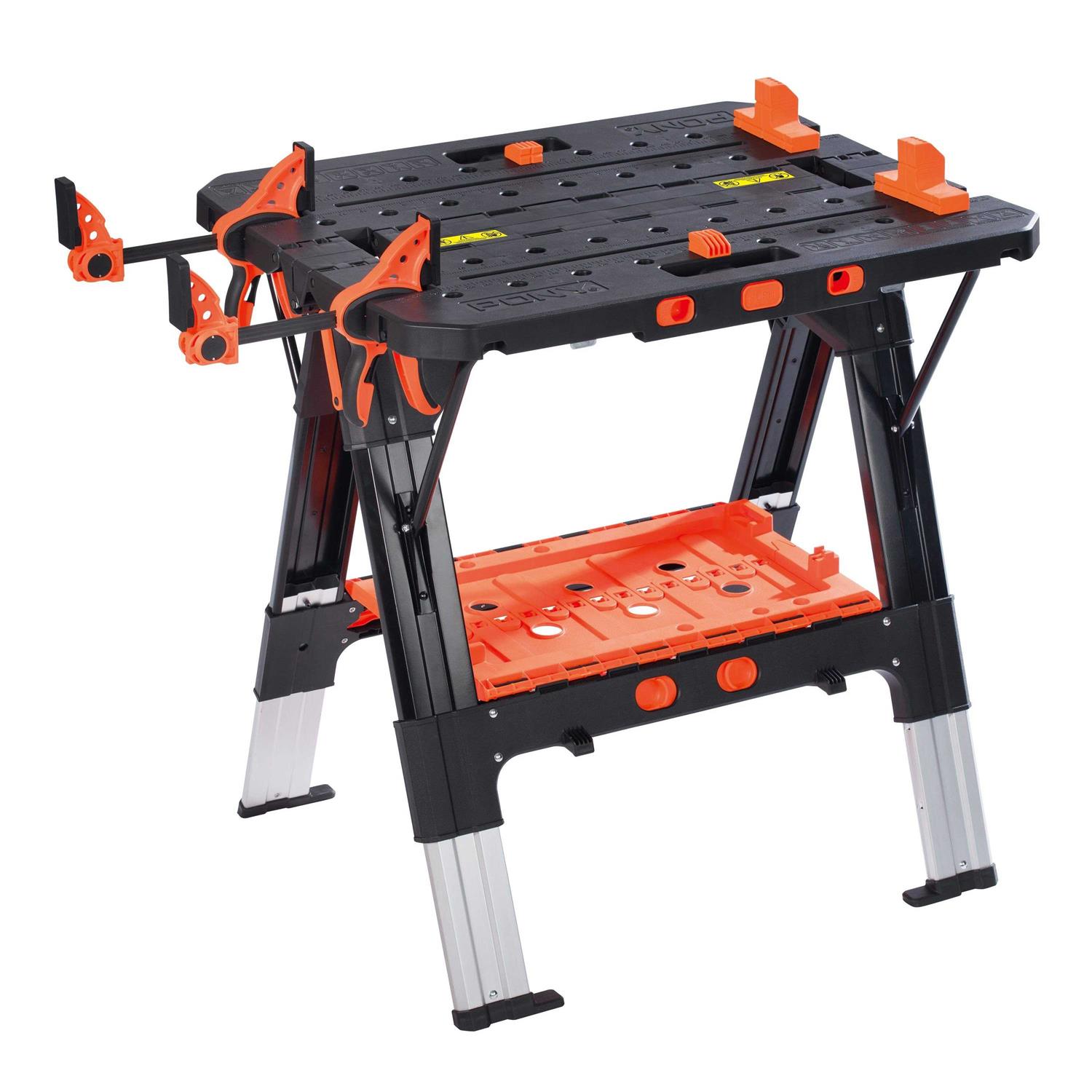 Pony 31-in W x 32-in H Black and Orange Plastic Adjustable Height Work Bench - Shop Hardware Tools Online Store