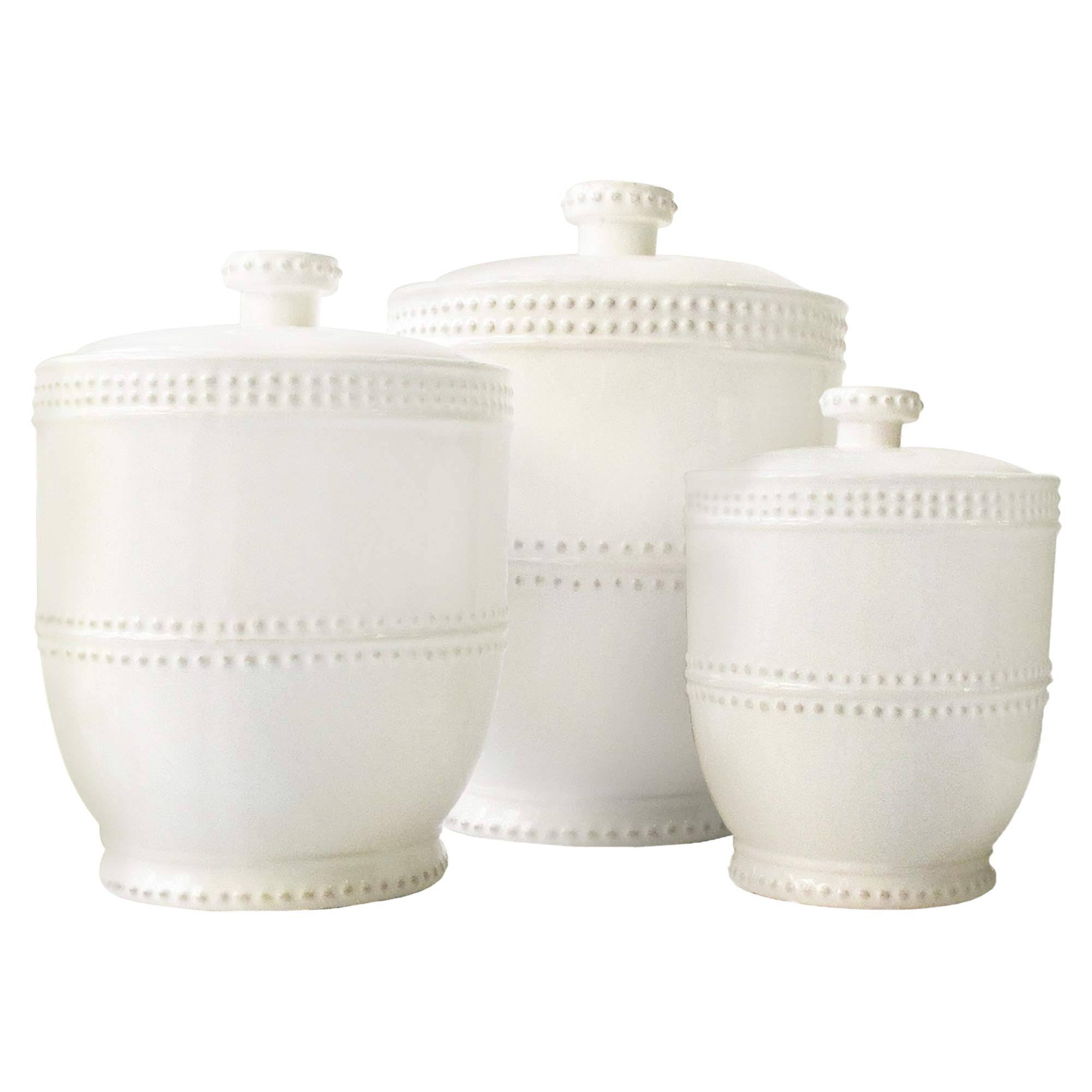 American Atelier Bianca Bead 3 Piece Canister Set