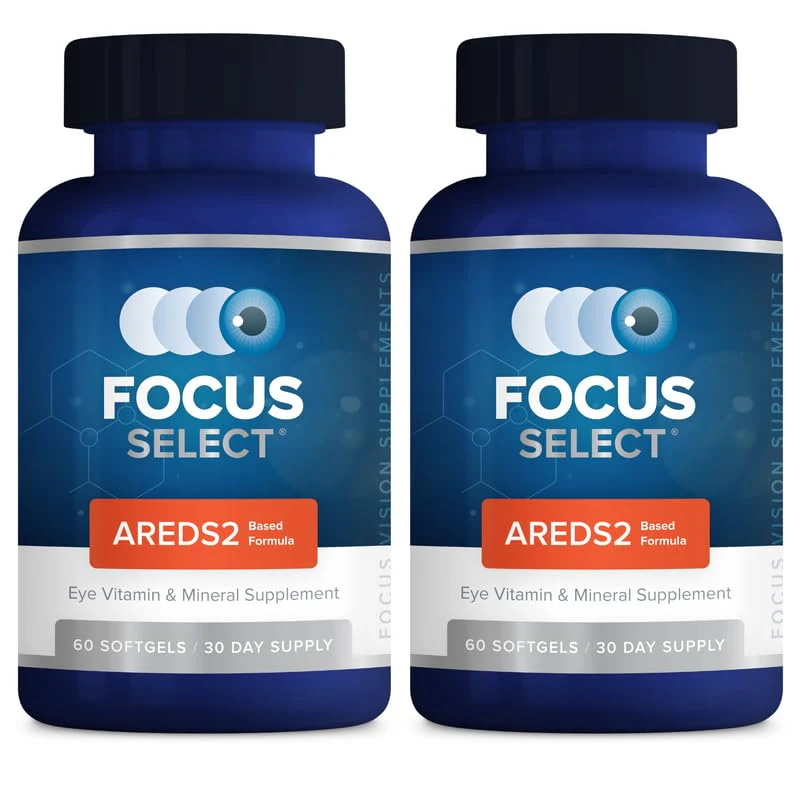 Focus Select AREDS2 Based Eye Vitamin-Mineral Supplement - AREDS2 Based Supplement for Eyes (60 ct. 30 Day Supply) - AREDS2 Based Low Zinc Formula