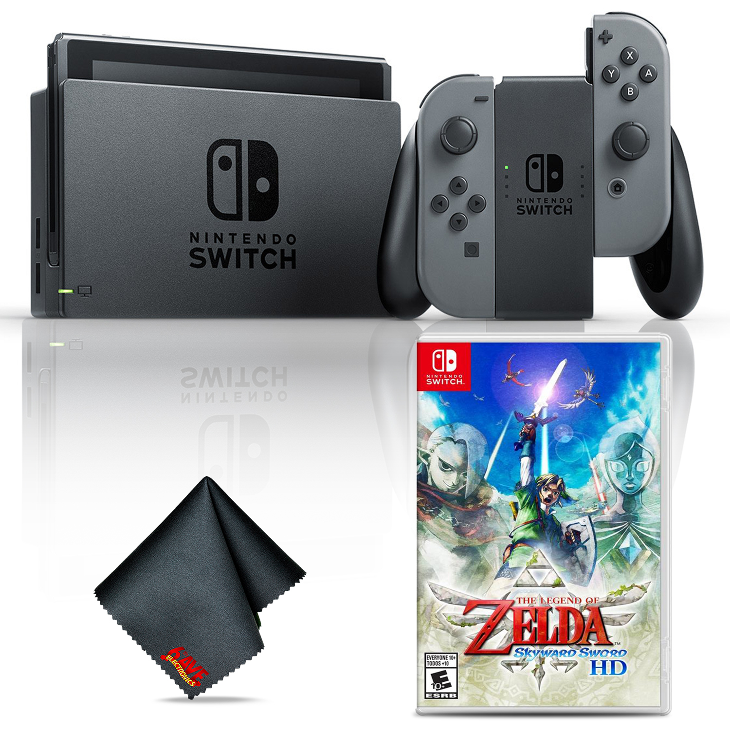 Nintendo Switch (Gray) Gaming Console with Legend of Zelda Skyward Sword HD